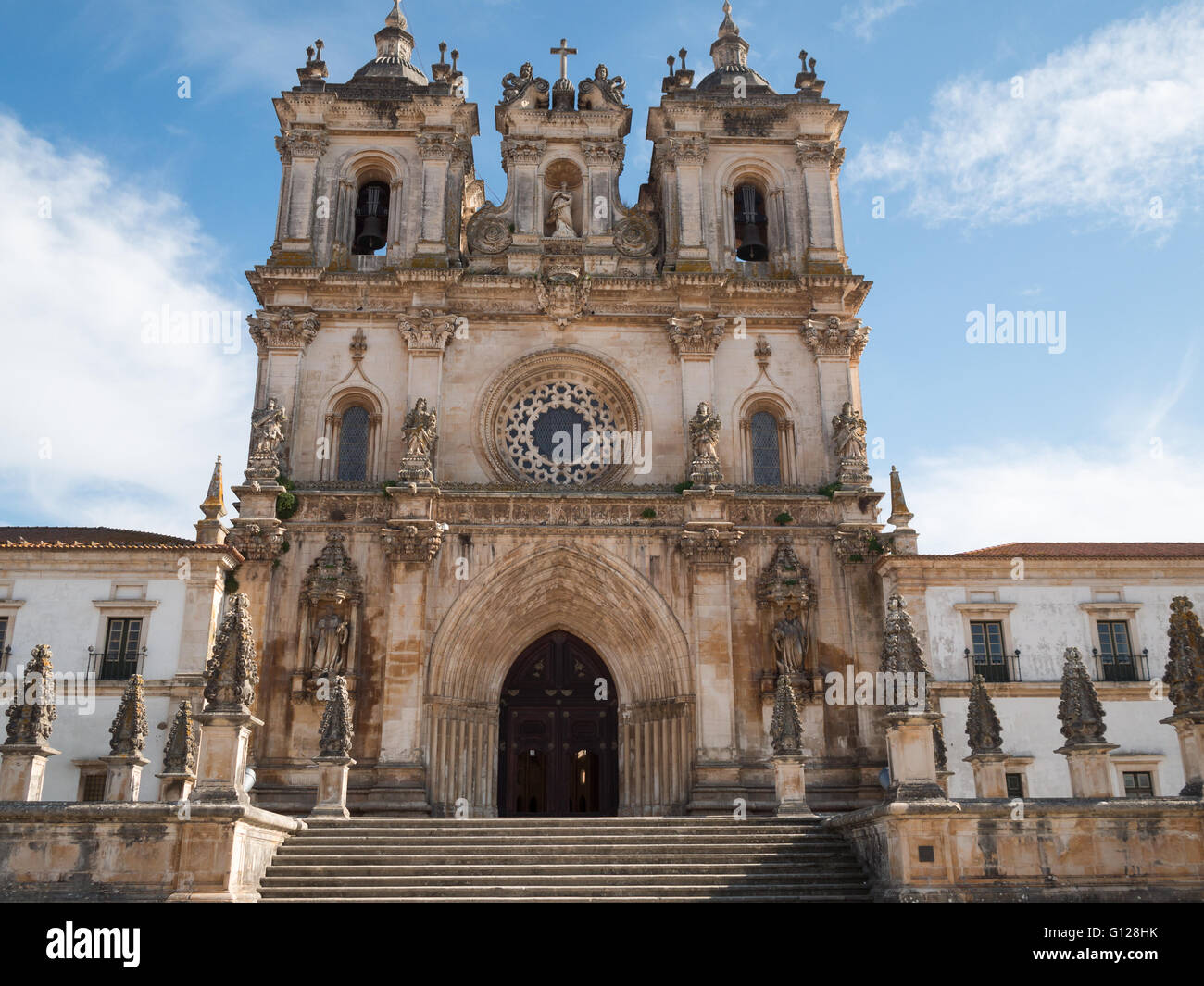 Kloster Alcobaça Hauptfassade Stockfoto