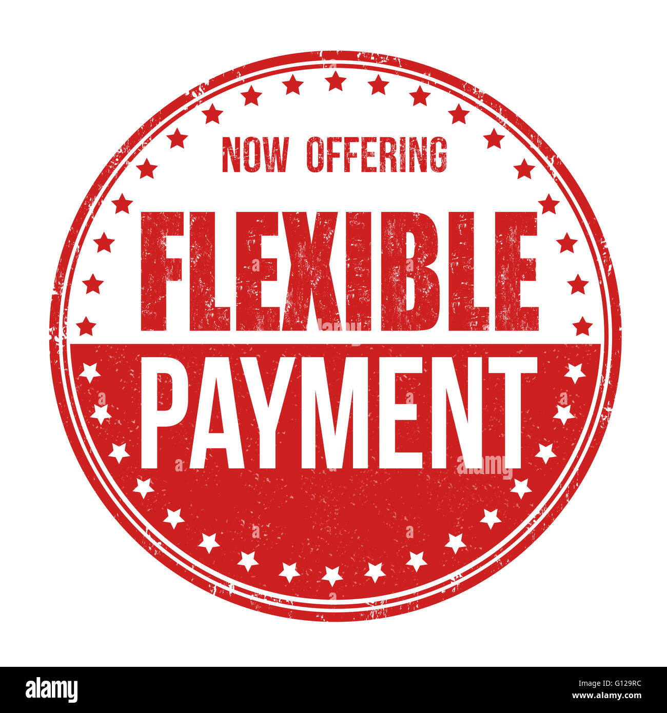 Flexible Zahlung Grunge Stempel auf weißem Hintergrund, Vektor-illustration Stockfoto