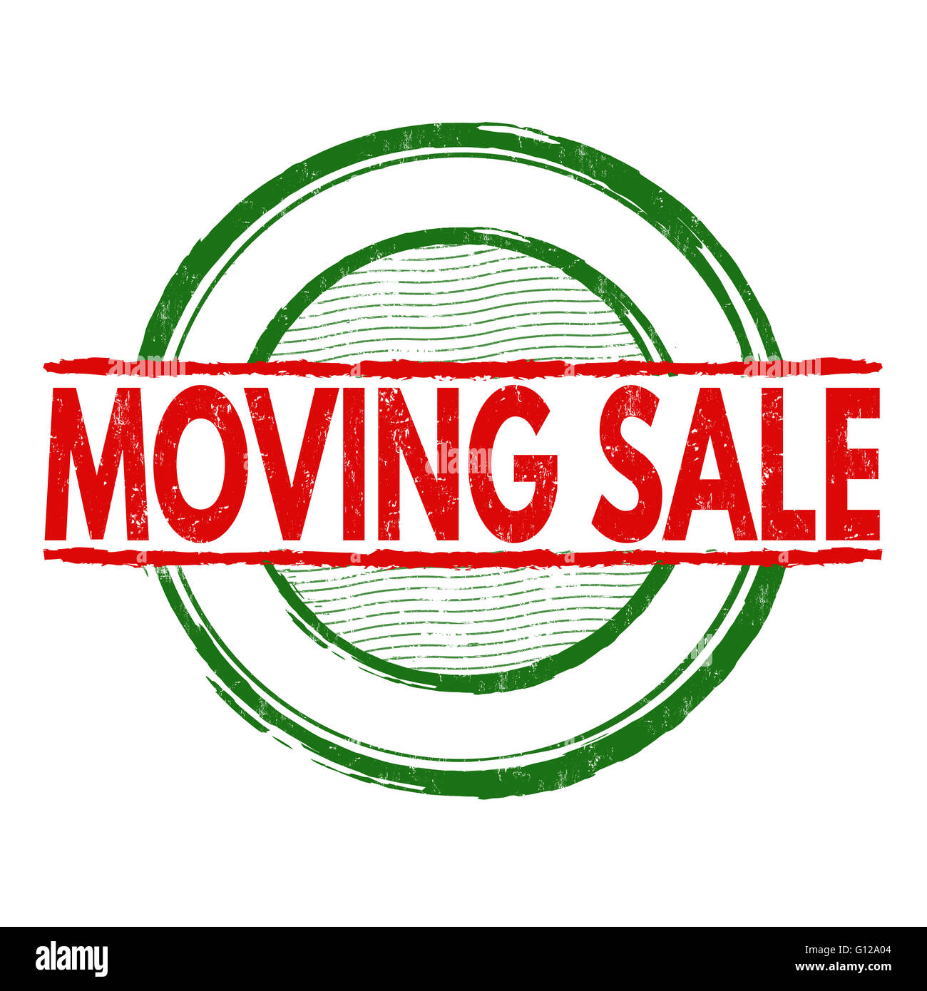 Beweglichen Verkauf Grunge Stempel auf weißem Hintergrund, Vektor-illustration Stockfoto
