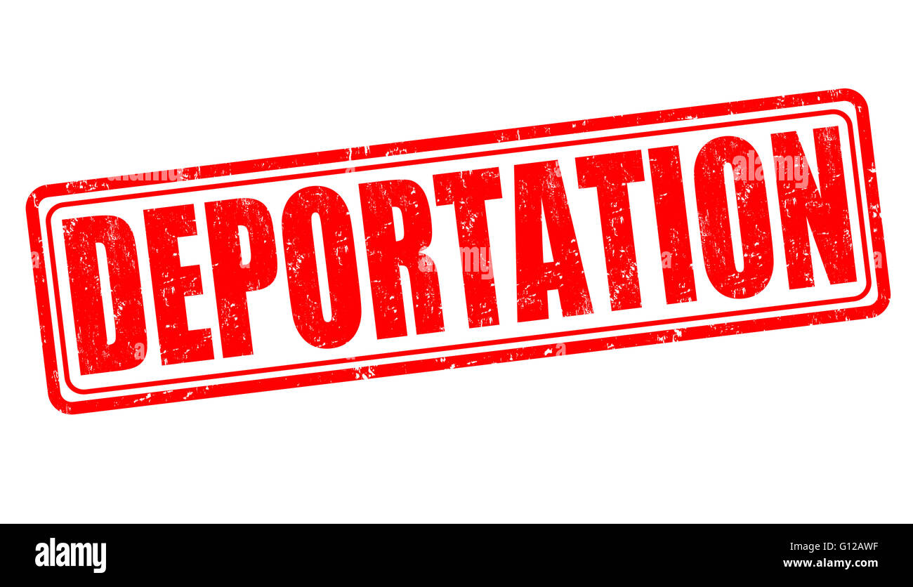 Deportation Grunge Stempel auf weißem Hintergrund, Vektor-illustration Stockfoto