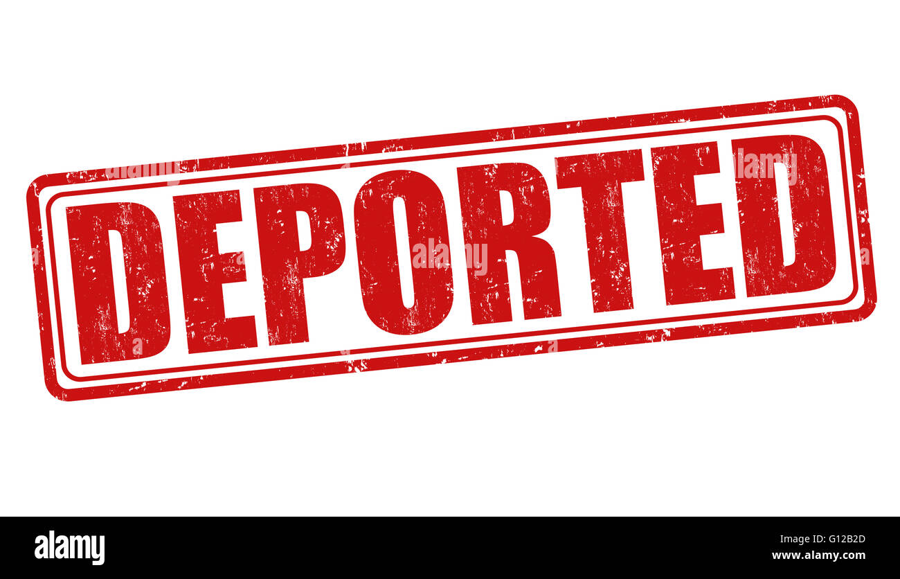 Deportierten Grunge Stempel auf weißem Hintergrund, Vektor-illustration Stockfoto