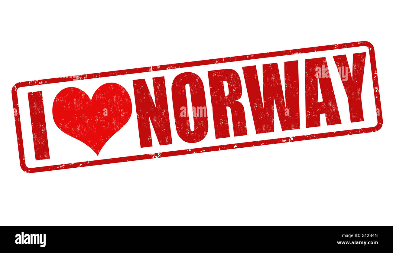Ich liebe Norwegen Grunge Stempel auf weißem Hintergrund, Vektor