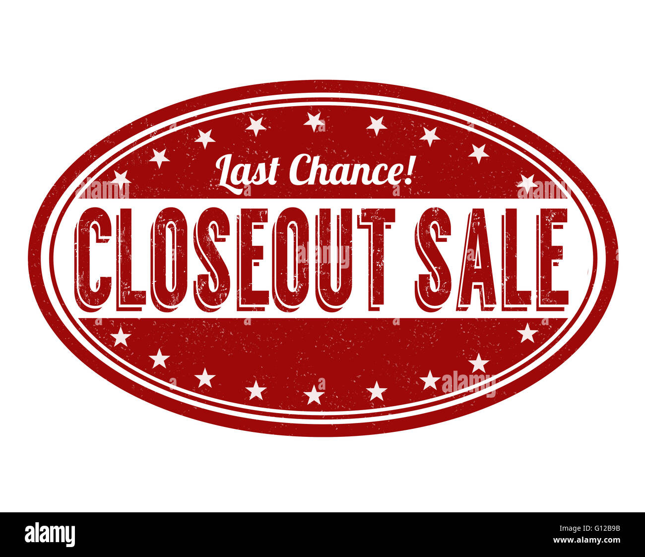 Sonderposten/Restposten Verkauf Grunge Stempel auf weißem Hintergrund, Vektor-illustration Stockfoto