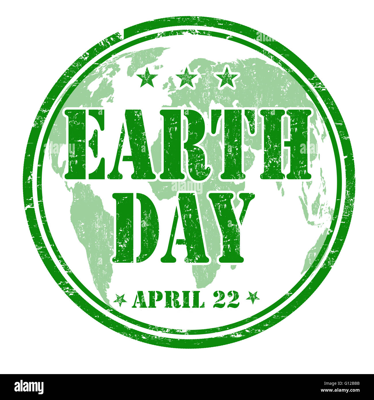 Earth Day Grunge Stempel auf weißem Hintergrund, Vektor-illustration Stockfoto