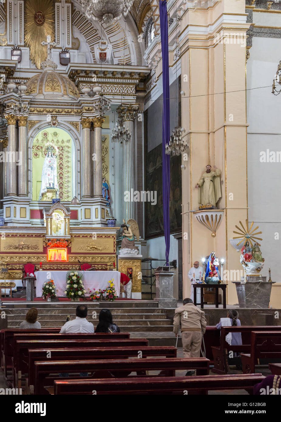 Iglesia de Nuestra Señora De La Merced, ein 17. Jahrhundert römisch-katholische Kirche im mexikanischen Puebla. Stockfoto