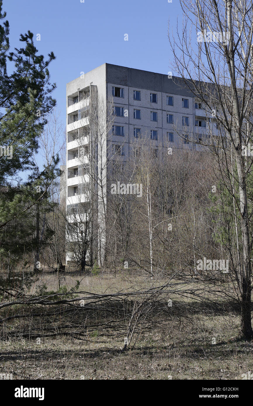 Wohnhaus in Pripyat Stockfoto