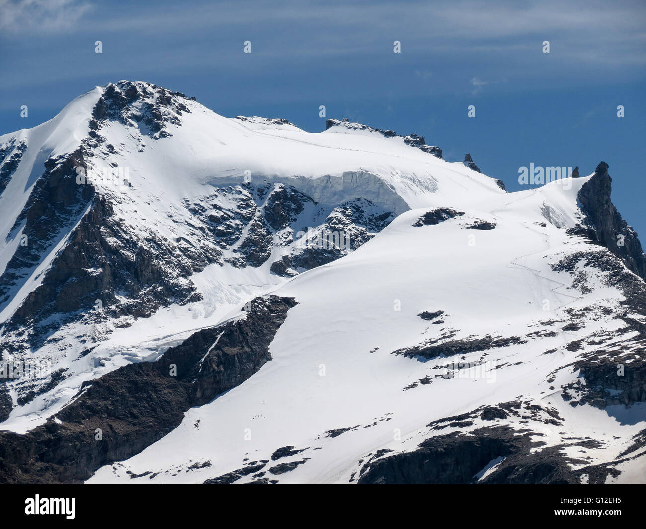 Das Gran Paradiso Bergmassiv. Gipfel und Gletscher. Aostatal. Italienische Alpen. Europa. Stockfoto