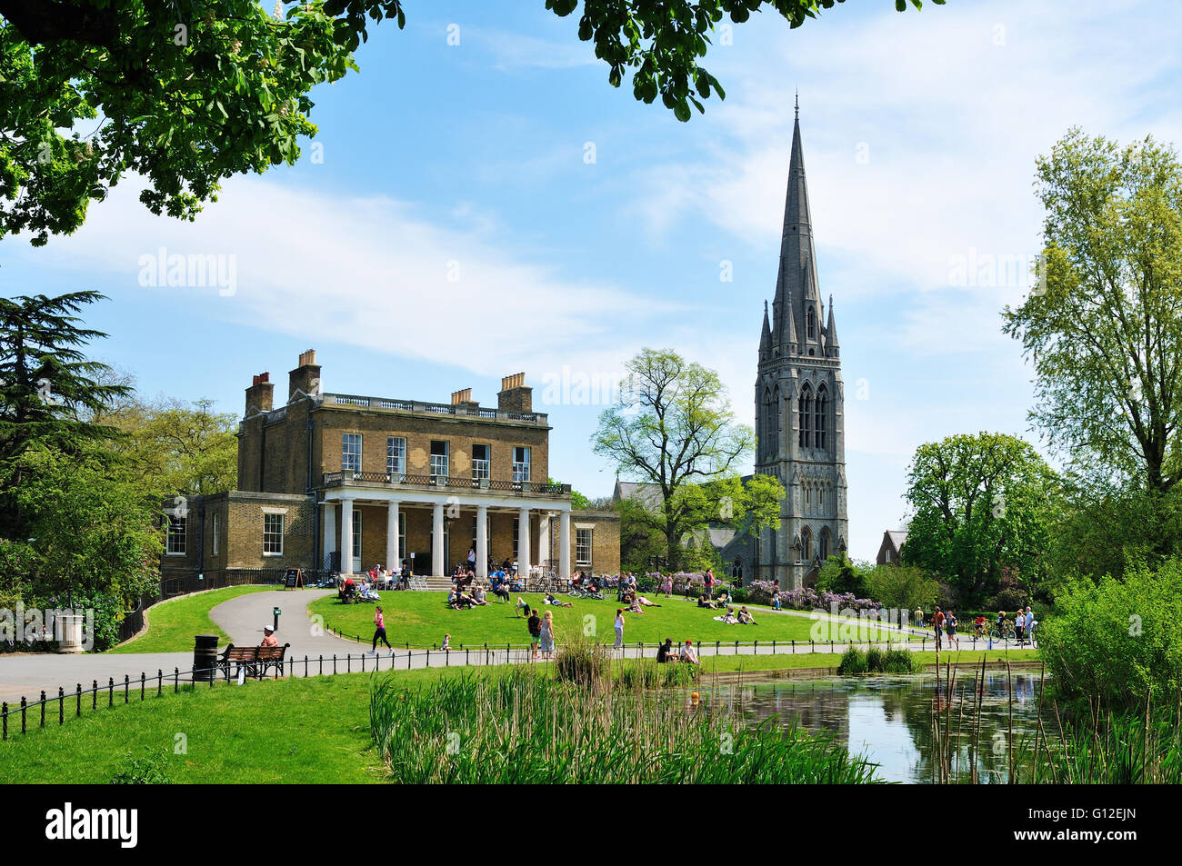 Clissold House und Clissold Park, Stoke Newington, Nord-London, UK Stockfoto