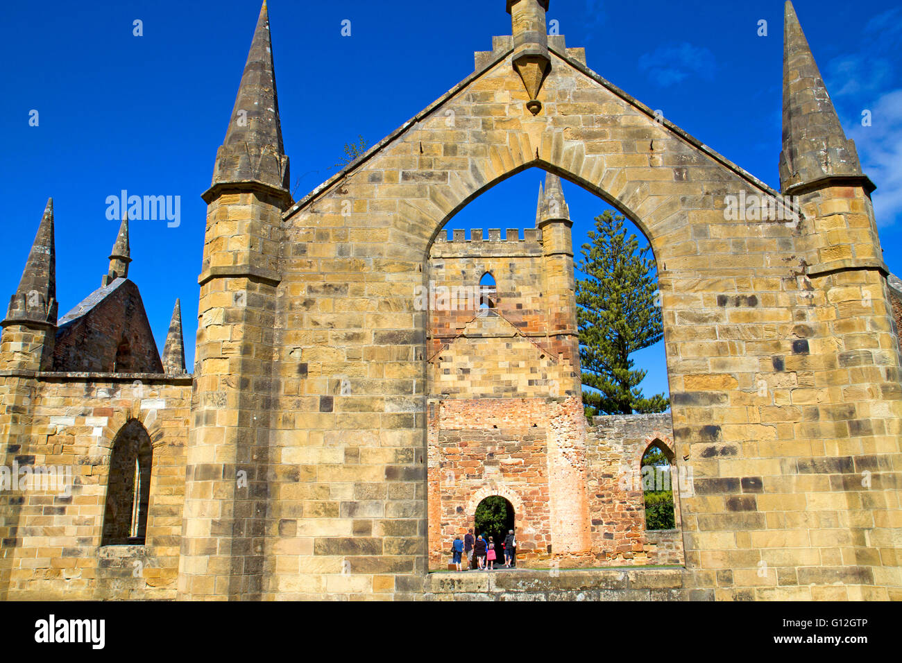 Der Sträfling gebaute Kirche in Port Arthur Stockfoto