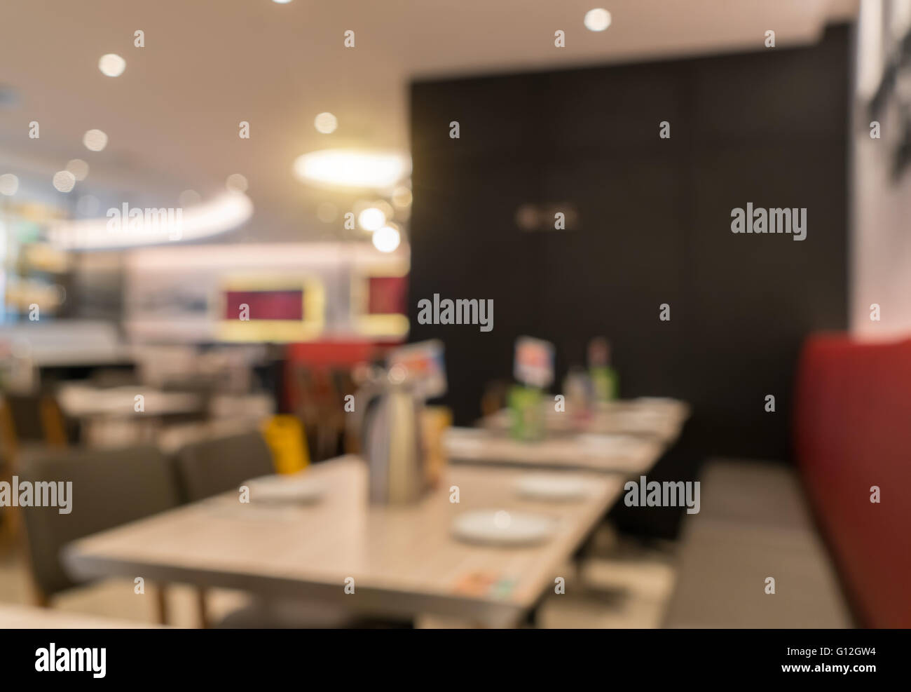 Restaurant Hintergrund mit Bokeh Bild weichzeichnen Stockfoto