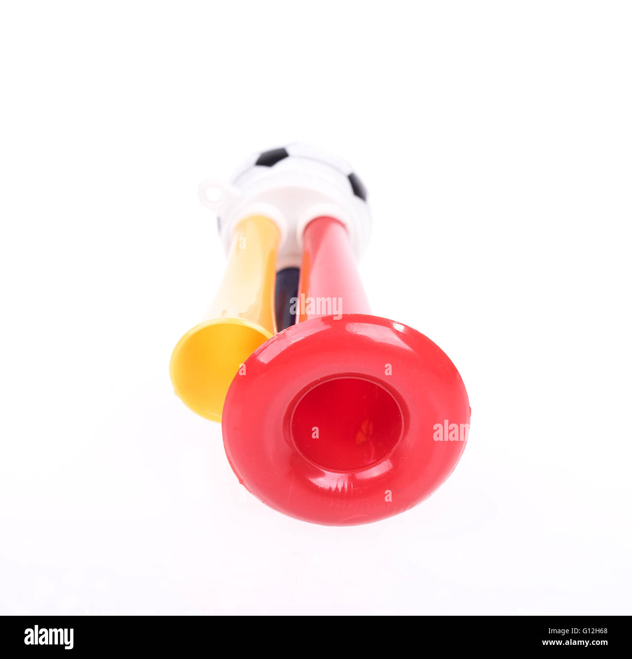 Fußball triple Fan-Trompete Stockfoto