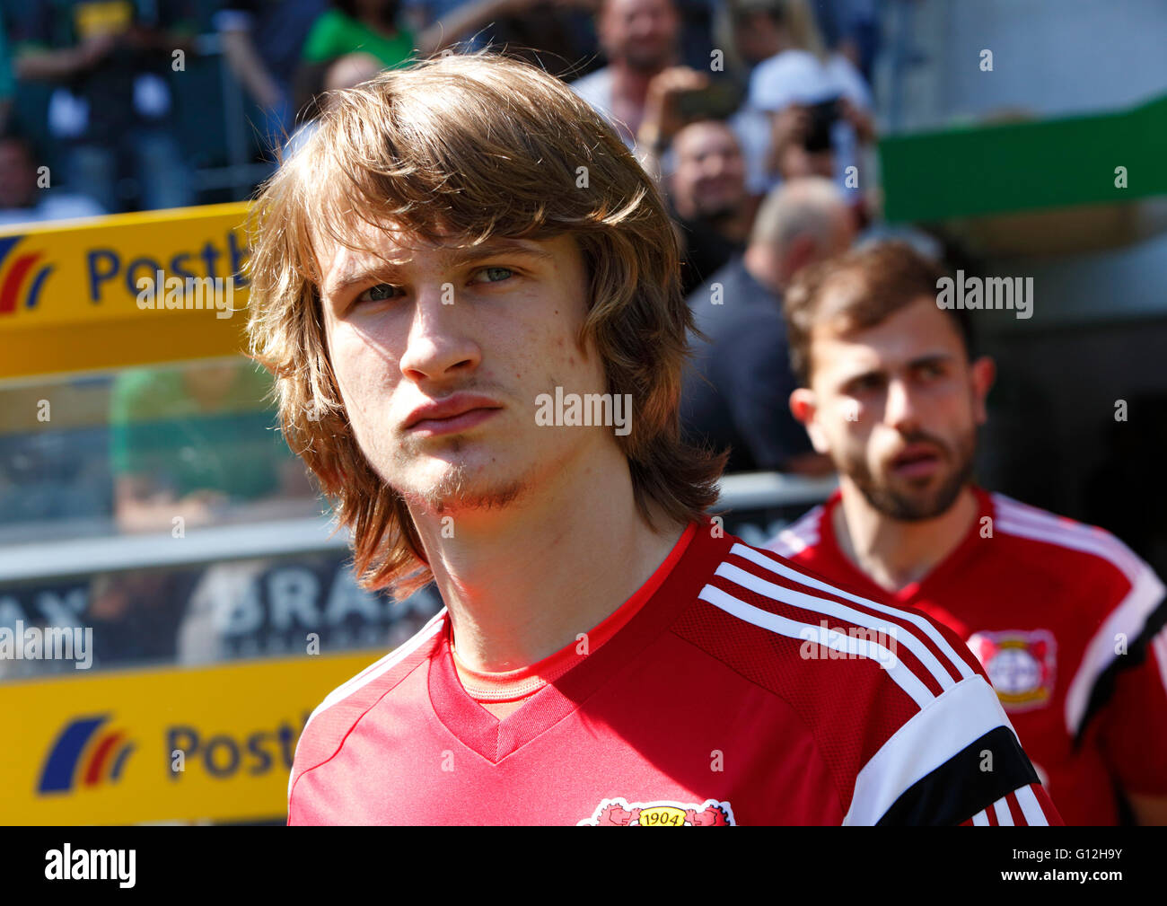 Sport, Fußball, Bundesliga, 2015/2016, Borussia Moenchengladbach gegen Bayer 04 Leverkusen 2:1, Stadion Borussia-Park, einfahren, Tin WechselTin (Bayer) Stockfoto