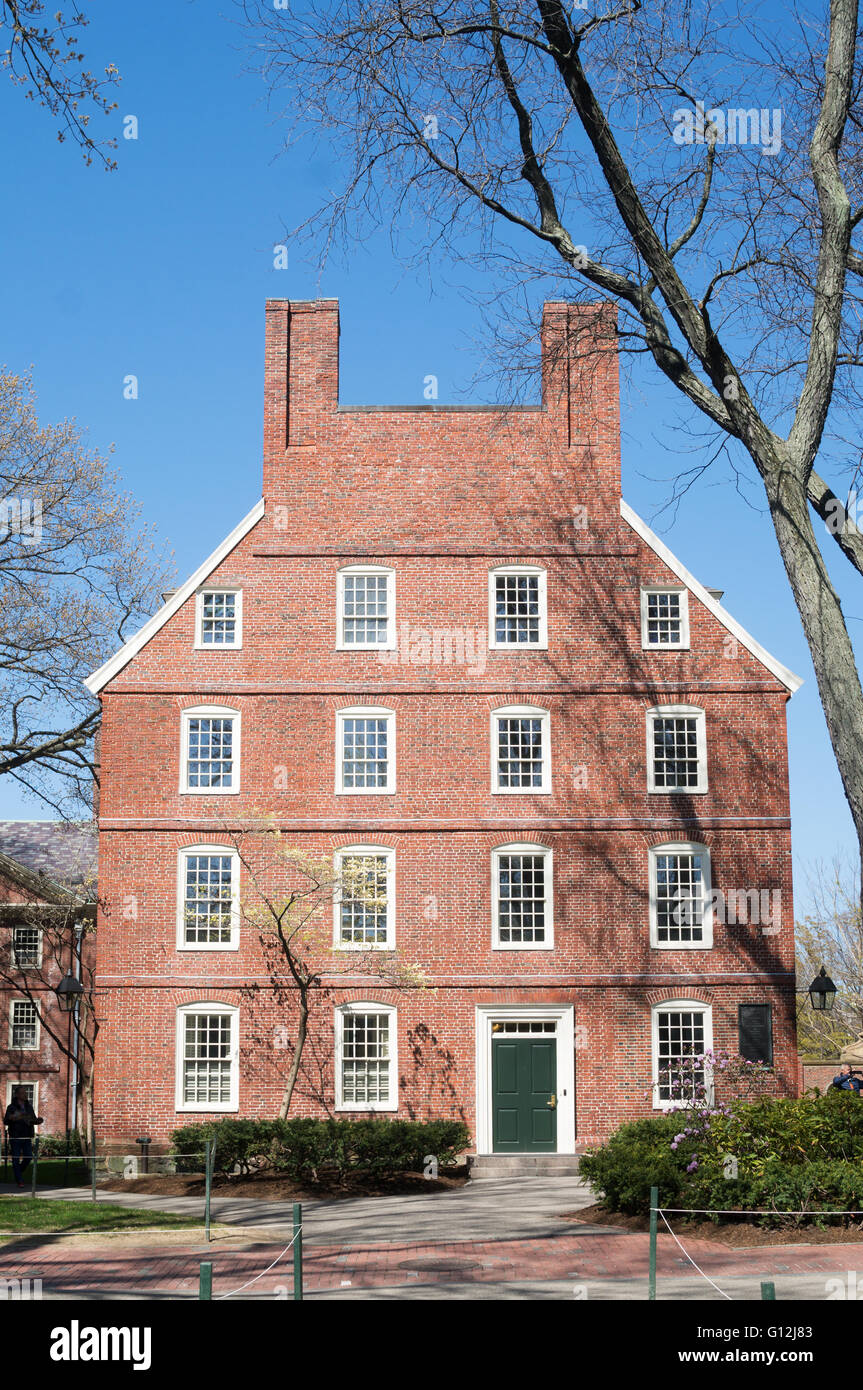 Massachusetts Hall, Harvard University, Cambridge, Massachusetts, USA Stockfoto