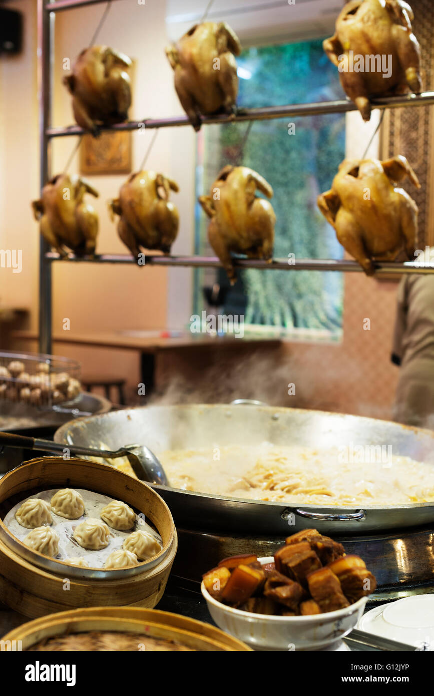 Taiwan, Jiufen, Hähnchen Nudeln und Knödel-restaurant Stockfoto