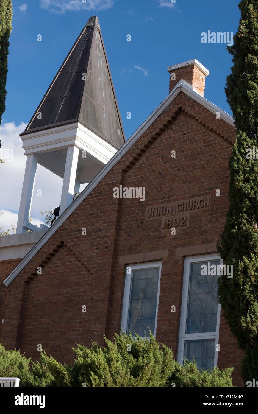 Die Union Church in Hillsboro, New Mexico. Stockfoto