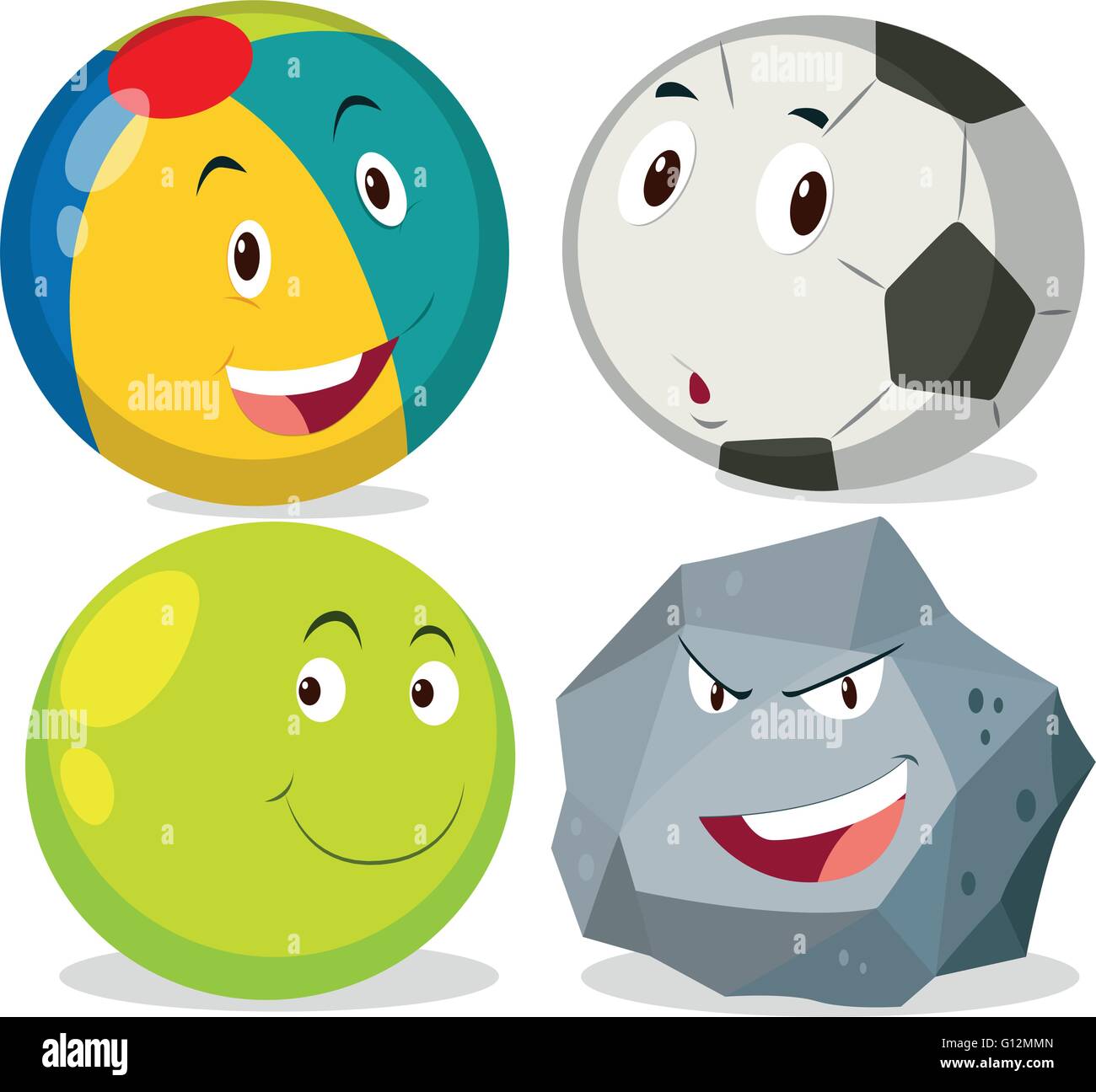 Verschiedene Arten von runden Objekten Abbildung Stock Vektor