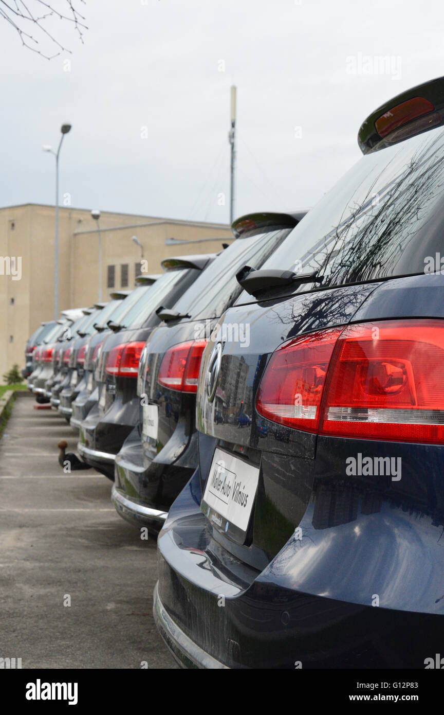 Reihe von Volkswagen Autos Stockfoto