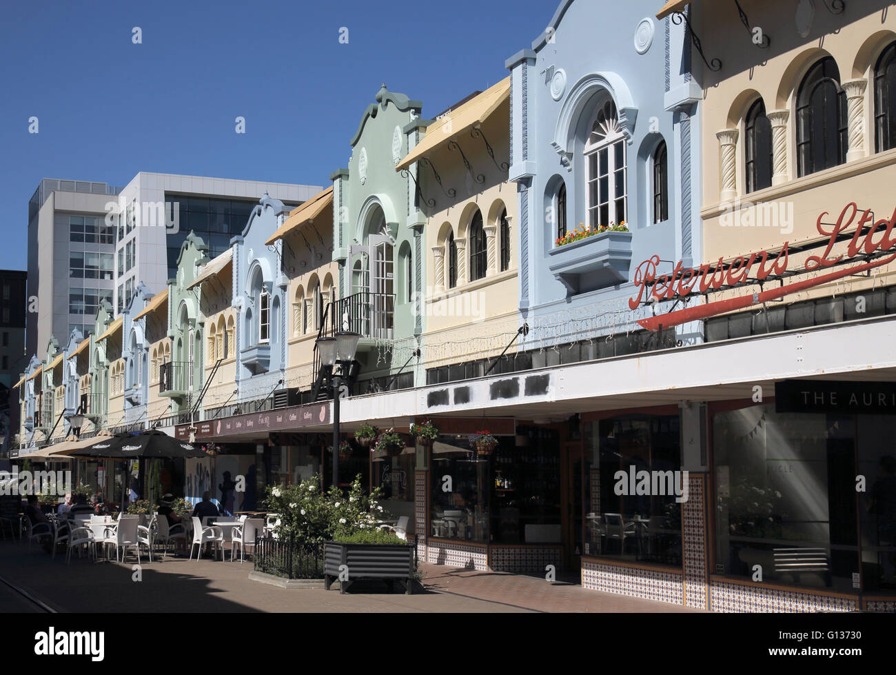 Neue Regent Street Christchurch, Neuseeland Südinsel Stockfoto