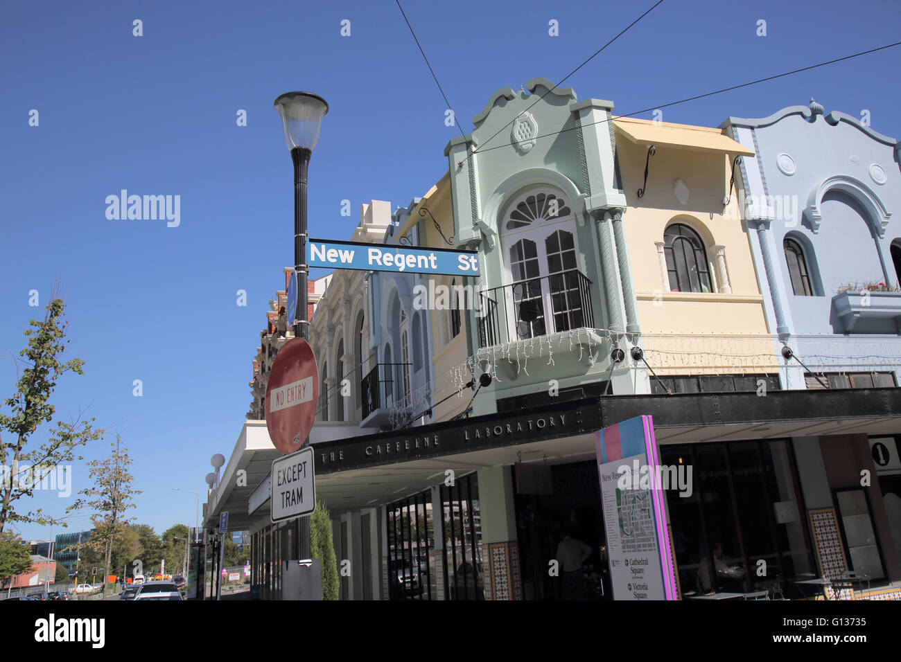 Neue Regent Street Christchurch, Neuseeland Südinsel Stockfoto