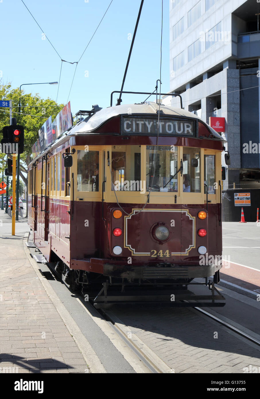 Christchurch Neuseeland Südinsel Straßenbahnen Stockfoto