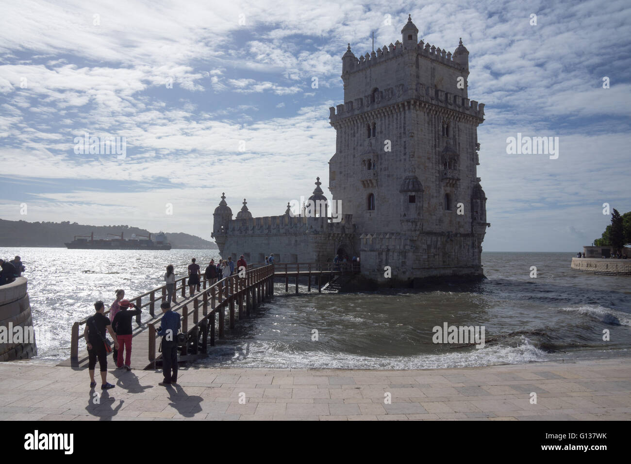Belém Turm eine alte Fluss-Festung an der Mündung des Flusses Tejo, Lissabon Stockfoto