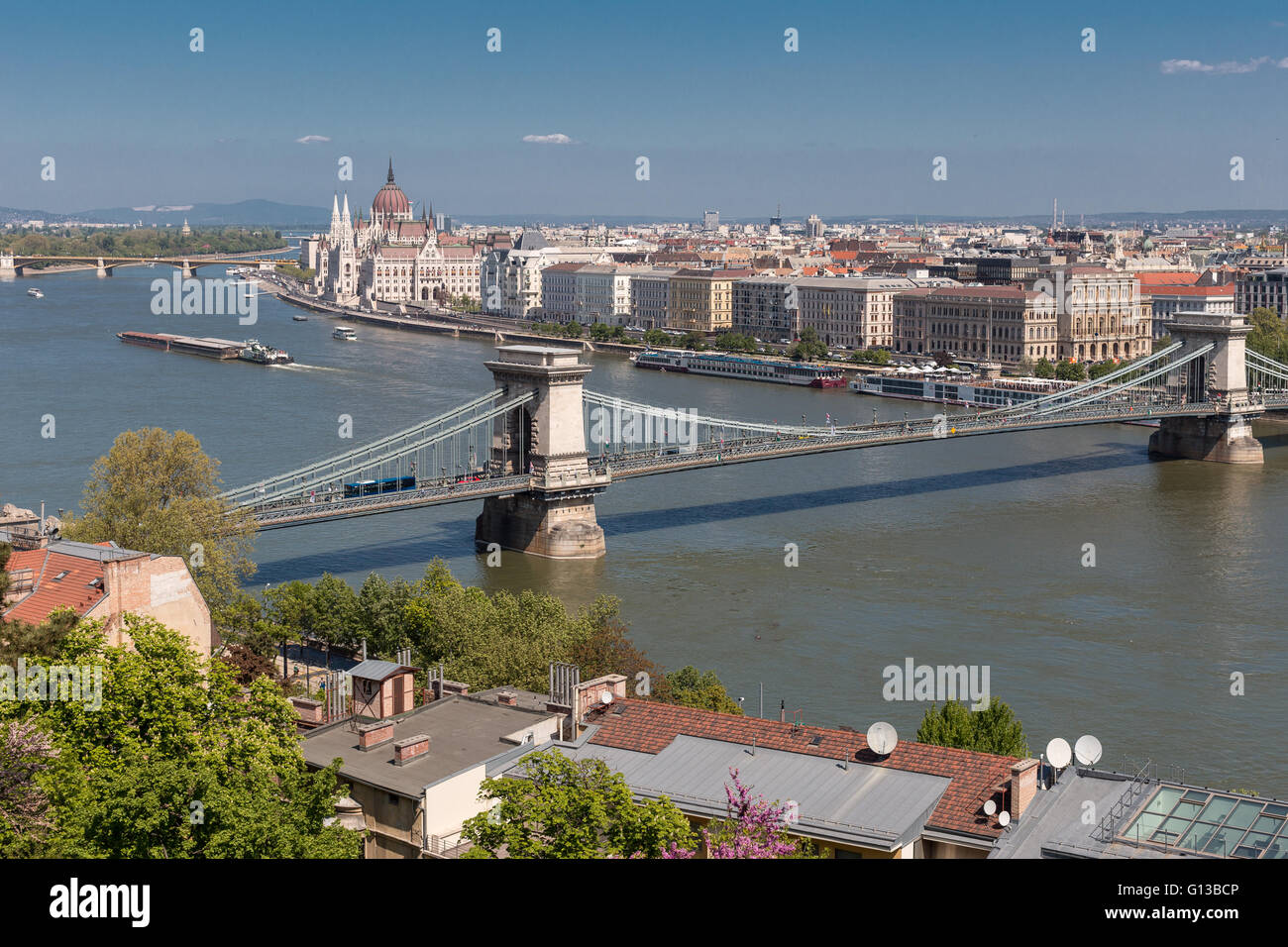 Panoramablick über die Stadt von Budapest, Ungarn Stockfoto