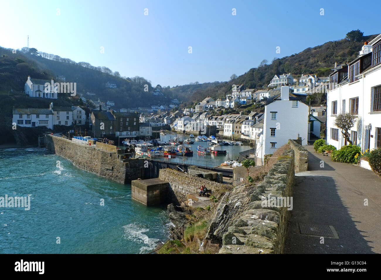 Polperro in der Nähe von Looe in Cornwall Stockfoto