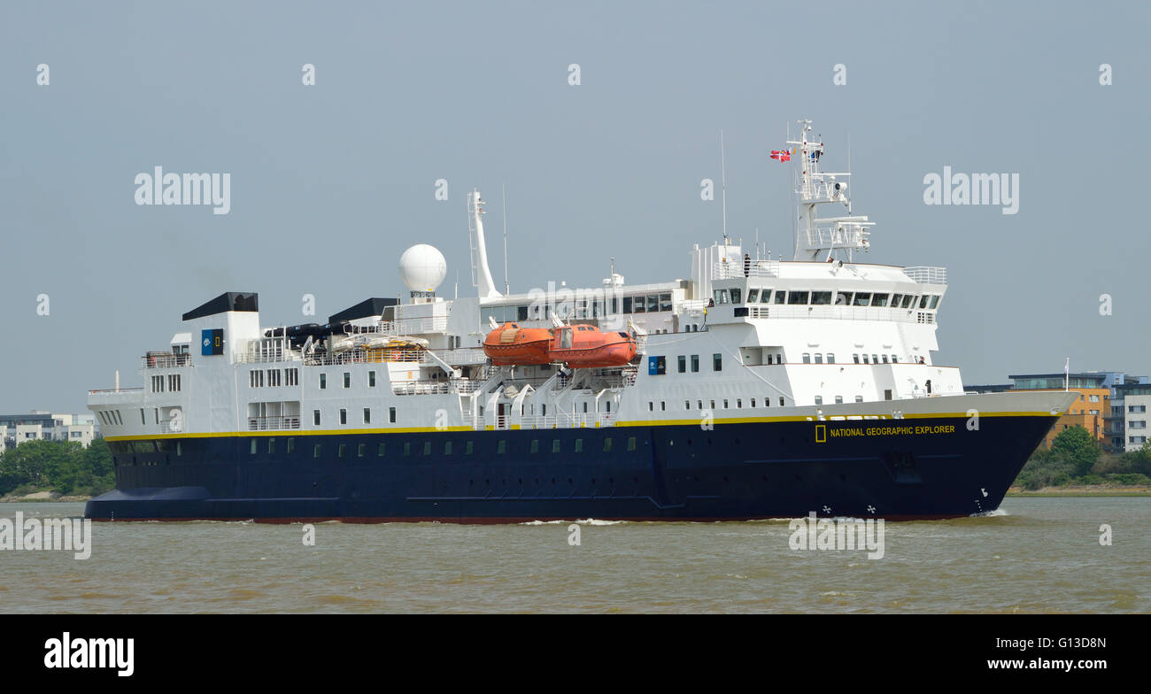 N G Explorer ist ein kleines Kreuzfahrtschiff National Geographic im Besitz und betrieben von Lindblad Expeditions auf verschiedenen Expedition KR Stockfoto