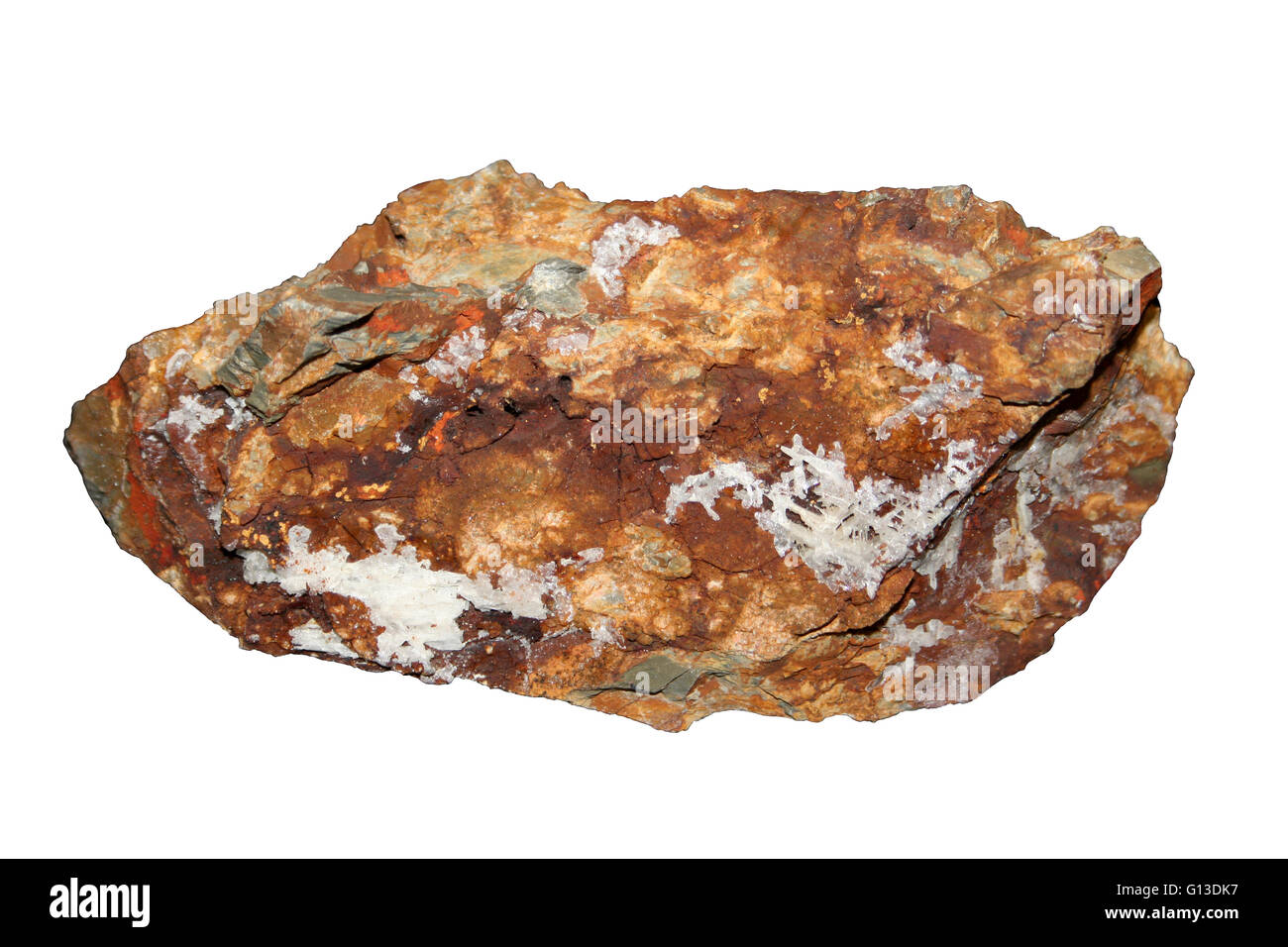 Cerussite, ein Lead-Karbonat-Mineral zum Lake District, UK Stockfoto