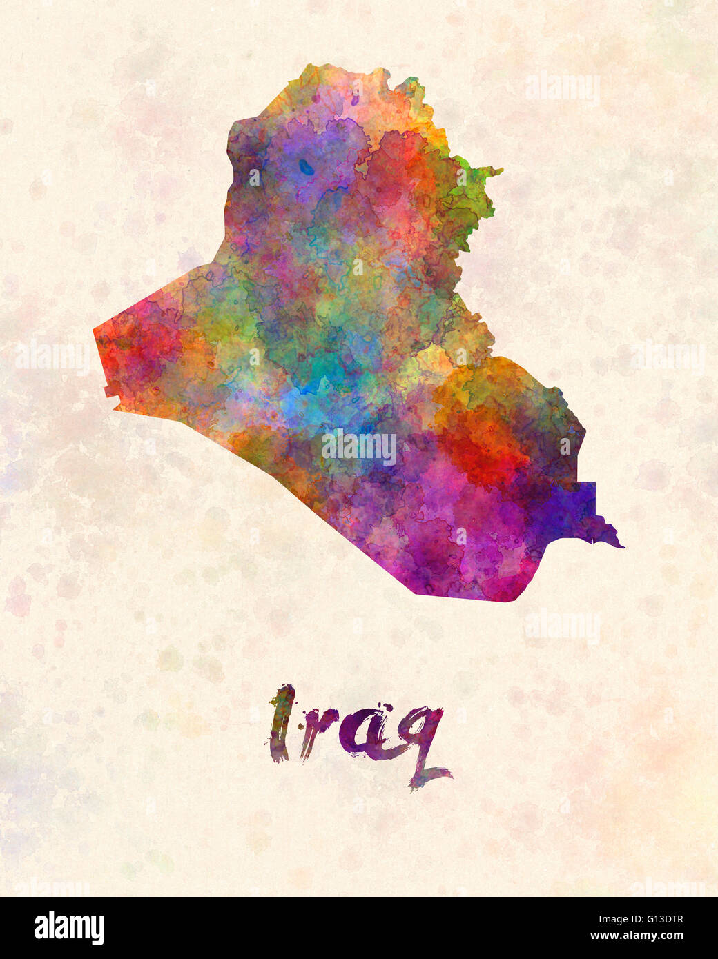 Irak in Aquarell Stockfoto