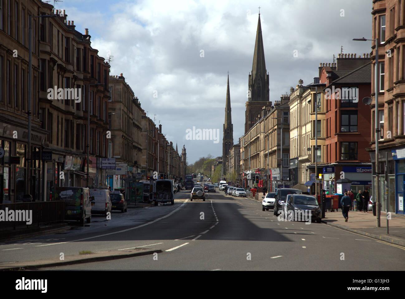 Great Western Road, Glasgow, Schottland, Großbritannien Stockfoto