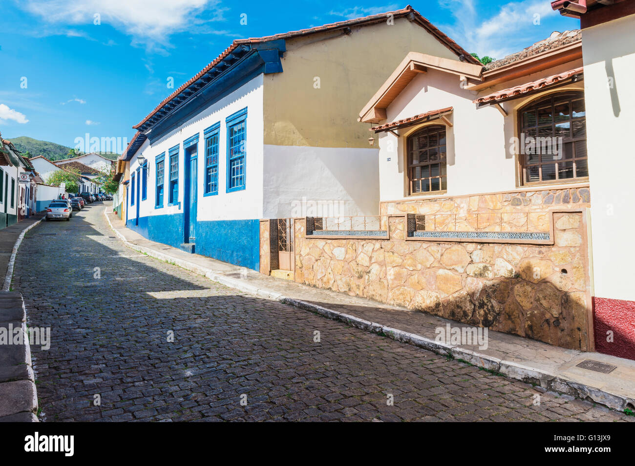 Rua Dom Pedro II, Sabara, Belo Horizonte, Minas Gerais, Brasilien Stockfoto