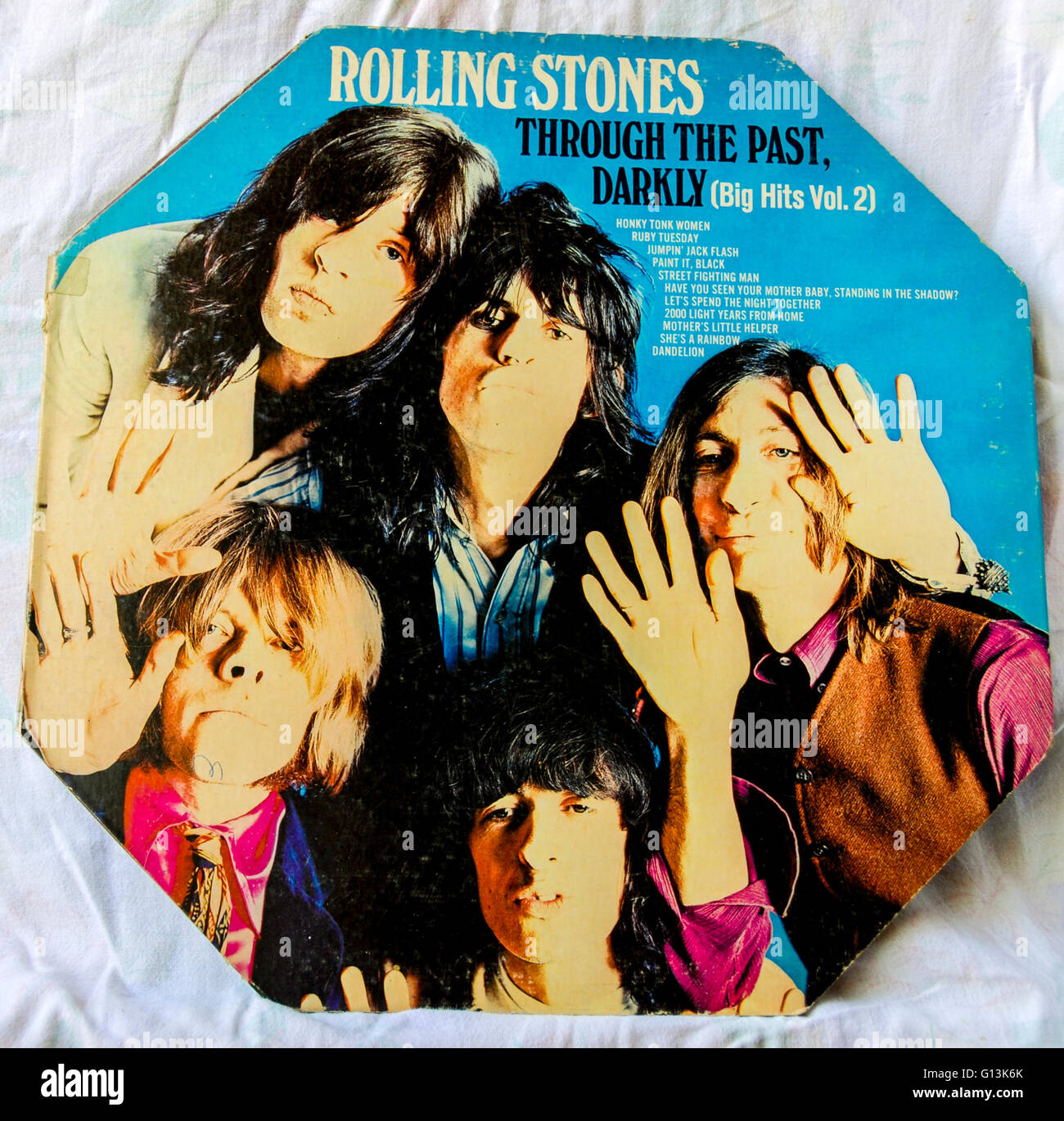 Klassisches Album Artwork (Vinyl) The Rolling Stones, Rockmusik, 'Through the Past Darkly' (Cover) Rock'n'Roll Rock Album Cover Stockfoto