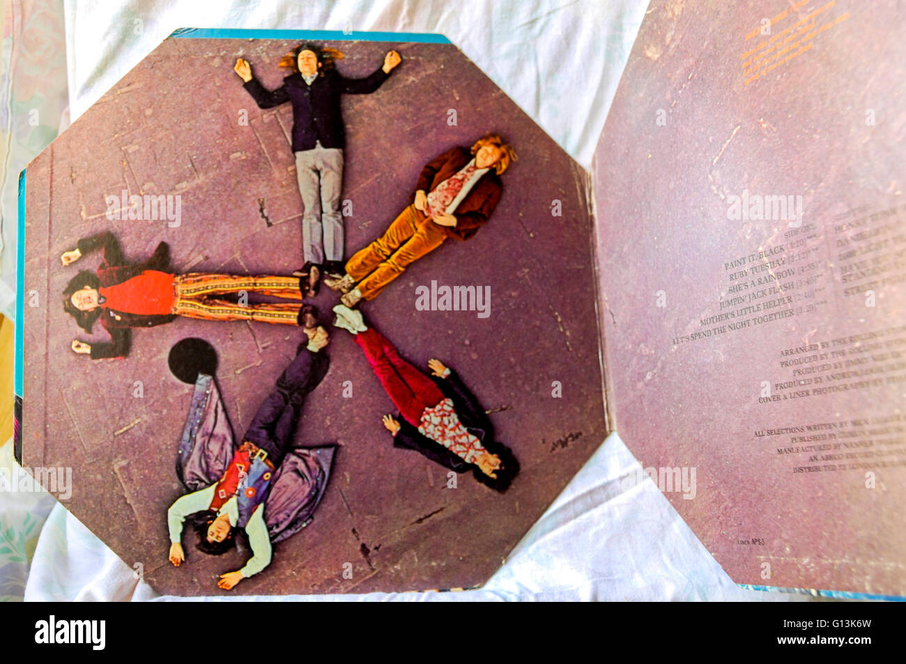 Classic Album Artwork (Vinyl) The Rolling Stones, Rock Music, 1970 'Through the Past Darkly' (Foto innen) Rock'n'Roll, Vintage Cover Stockfoto