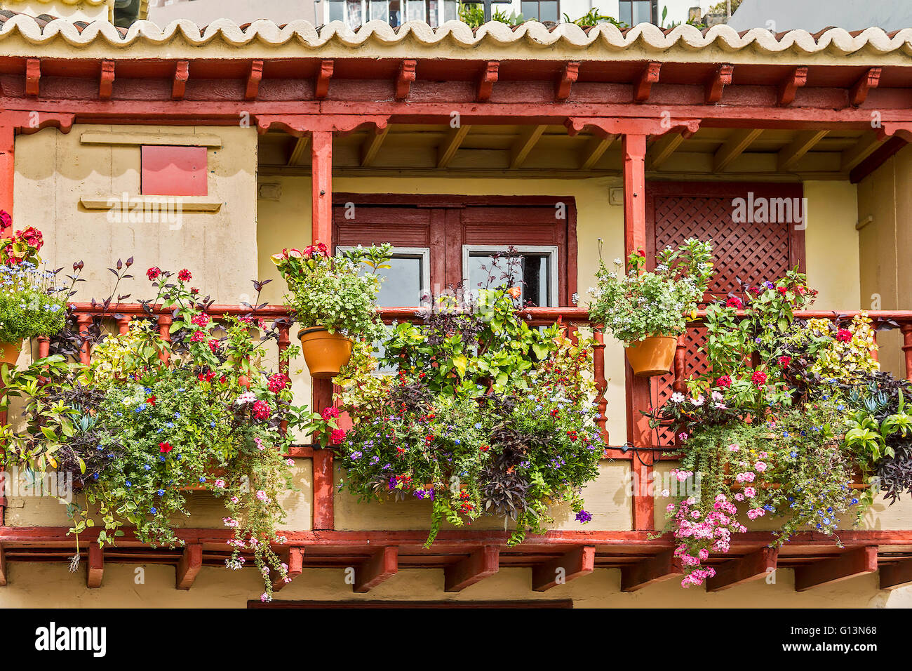 Balkone Santa Cruz La Palma Spanien Stockfoto