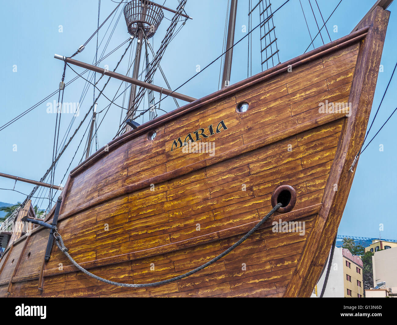 Nachbau der Santa Maria Santa Cruz La Palma Spanien Stockfoto