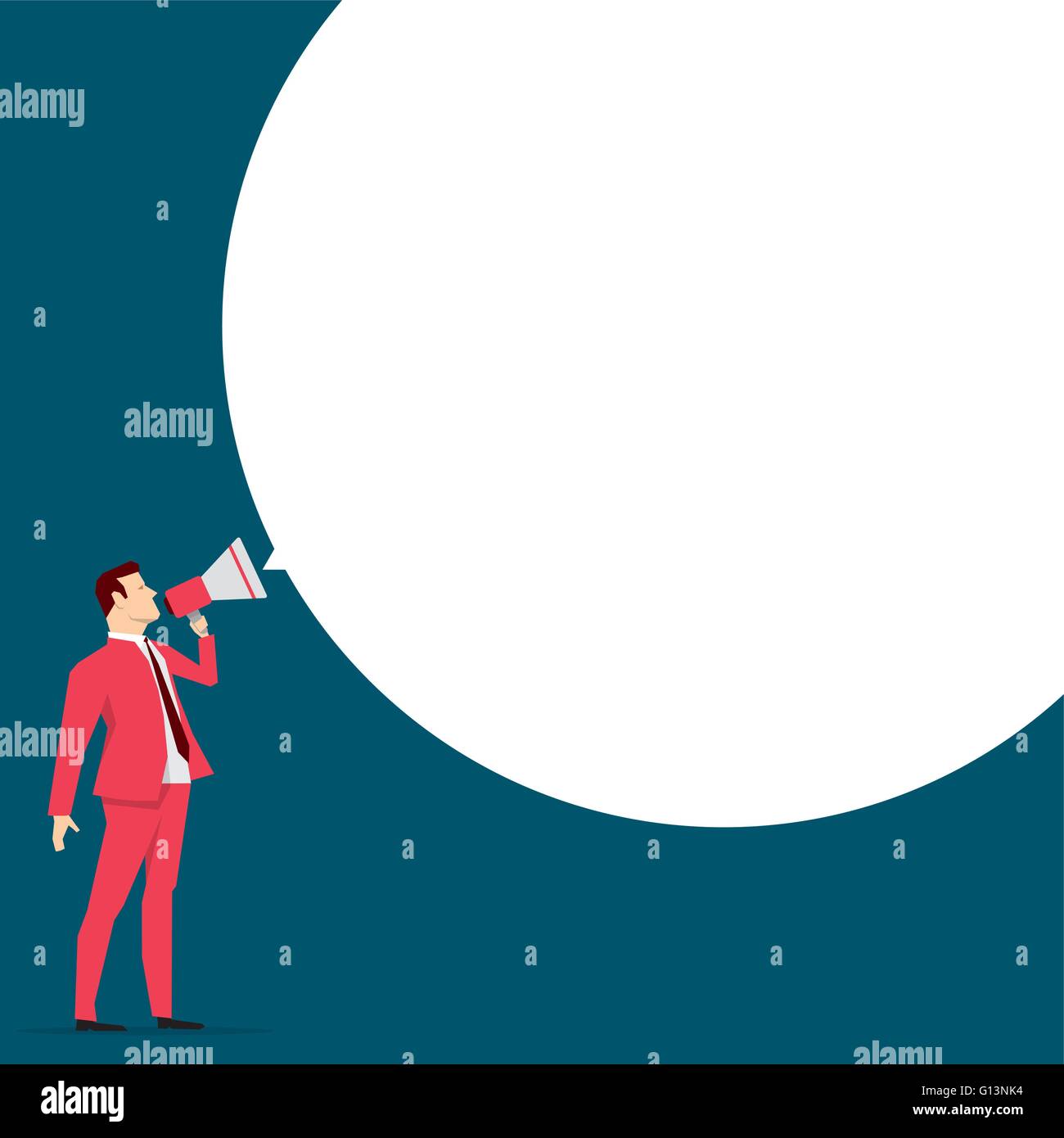 Roten Anzug Geschäftsmann. Nachricht. Vektor-Illustration Konzept. Stock Vektor