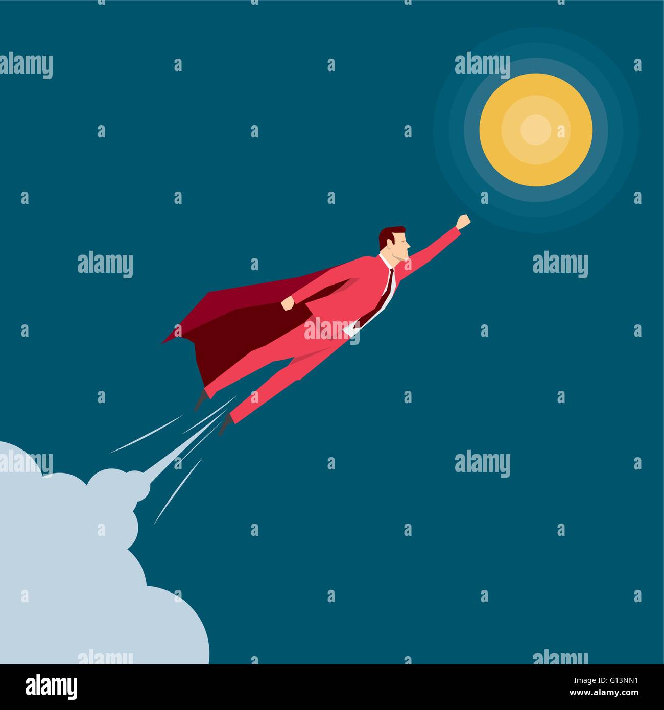 Roten Anzug Geschäftsmann. Super-Helden. Vektor-Illustration Konzept. Stock Vektor