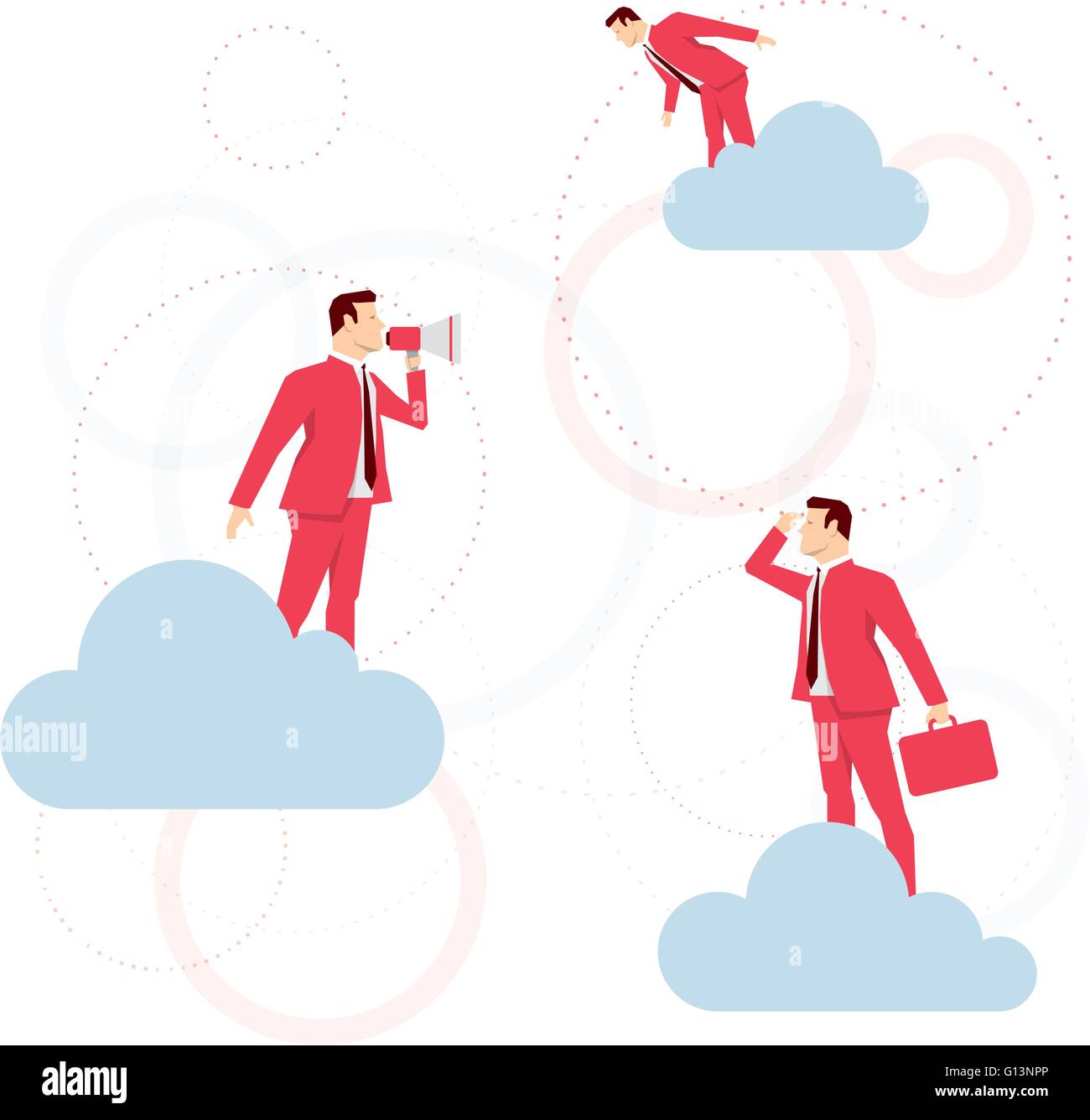 Roter Anzug Business-Menschen-Konzept-Vektor-Illustration. Stock Vektor