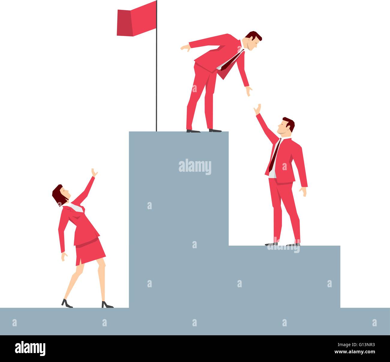 Roter Anzug Business-Menschen-Konzept-Vektor-Illustration. Stock Vektor