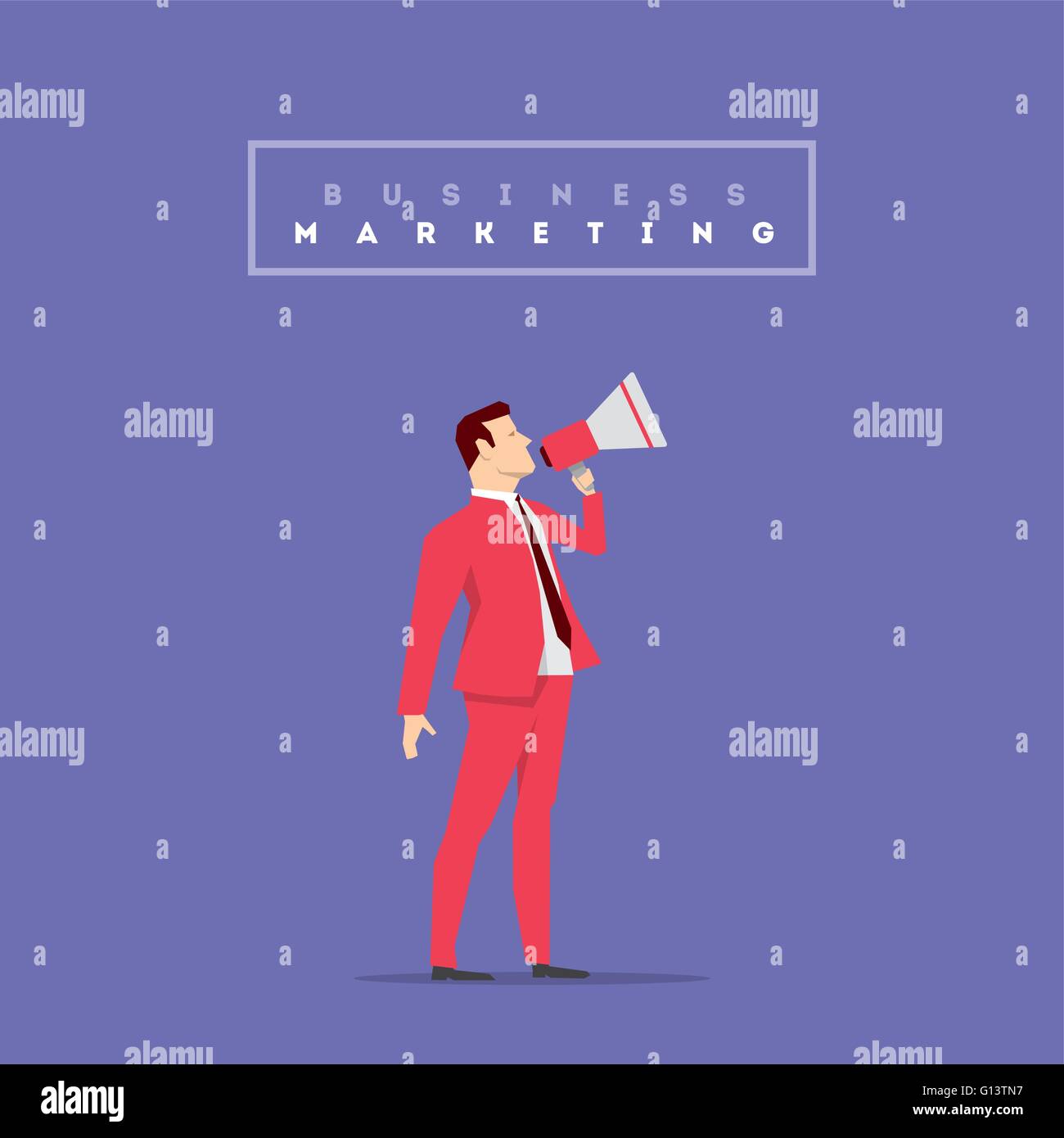 Kaufmann im roten Anzug. Flachen Stil-Vektor-Illustration. Stock Vektor