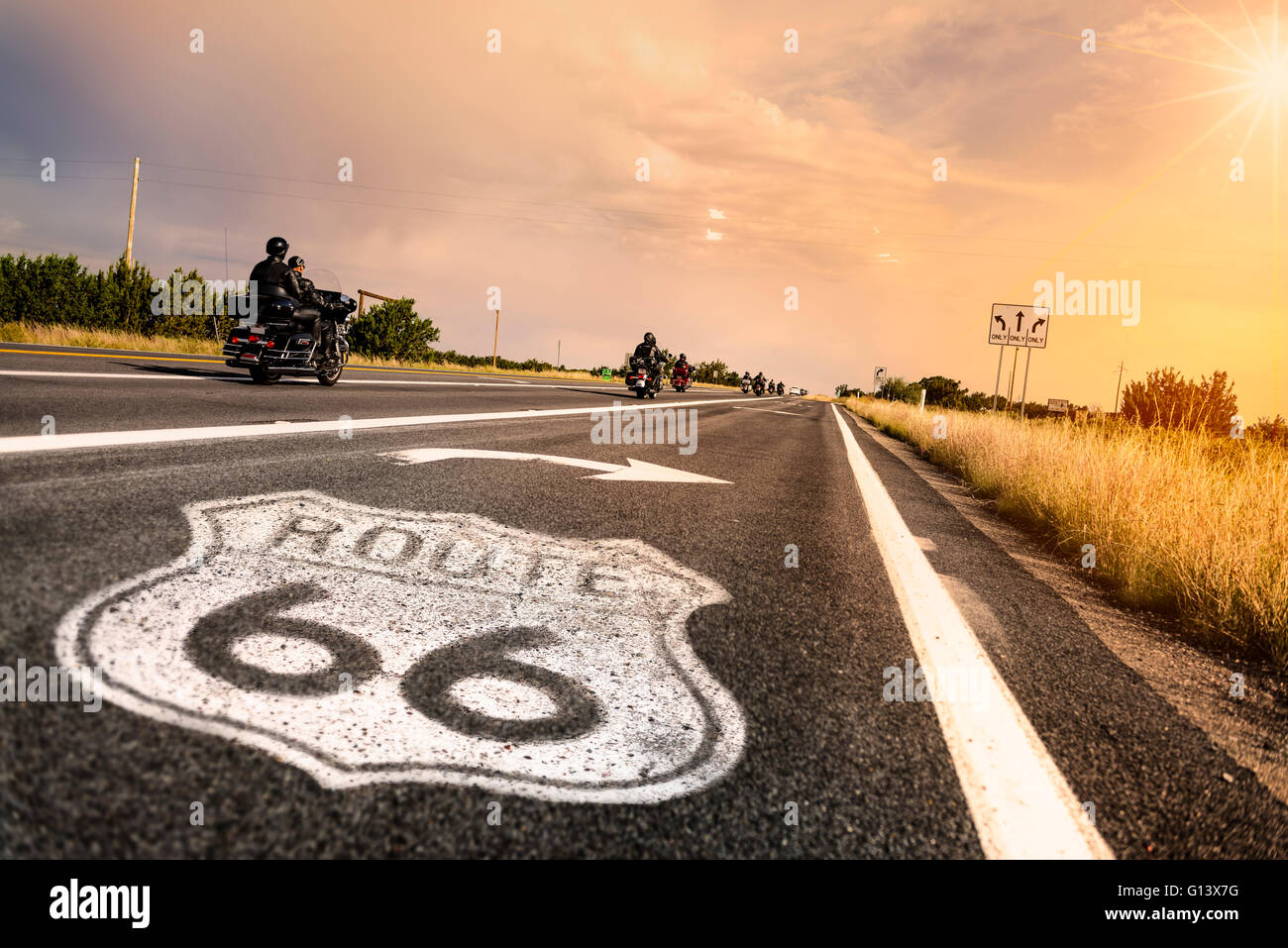 Route 66-Straßenschild in Arizona USA Stockfoto