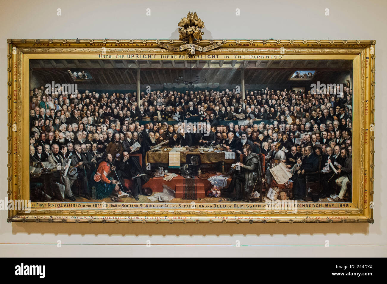 London, Uk. 9. Mai 2016. Störung-Porträt (Die Erste Allgemeine Assmbly Der  Free Church Of Scotland Unterzeichnung Des Akt Der Trennung 23. Mai 1843)  Von David Hill 1843-66 - Malen Mit Licht: Kunst