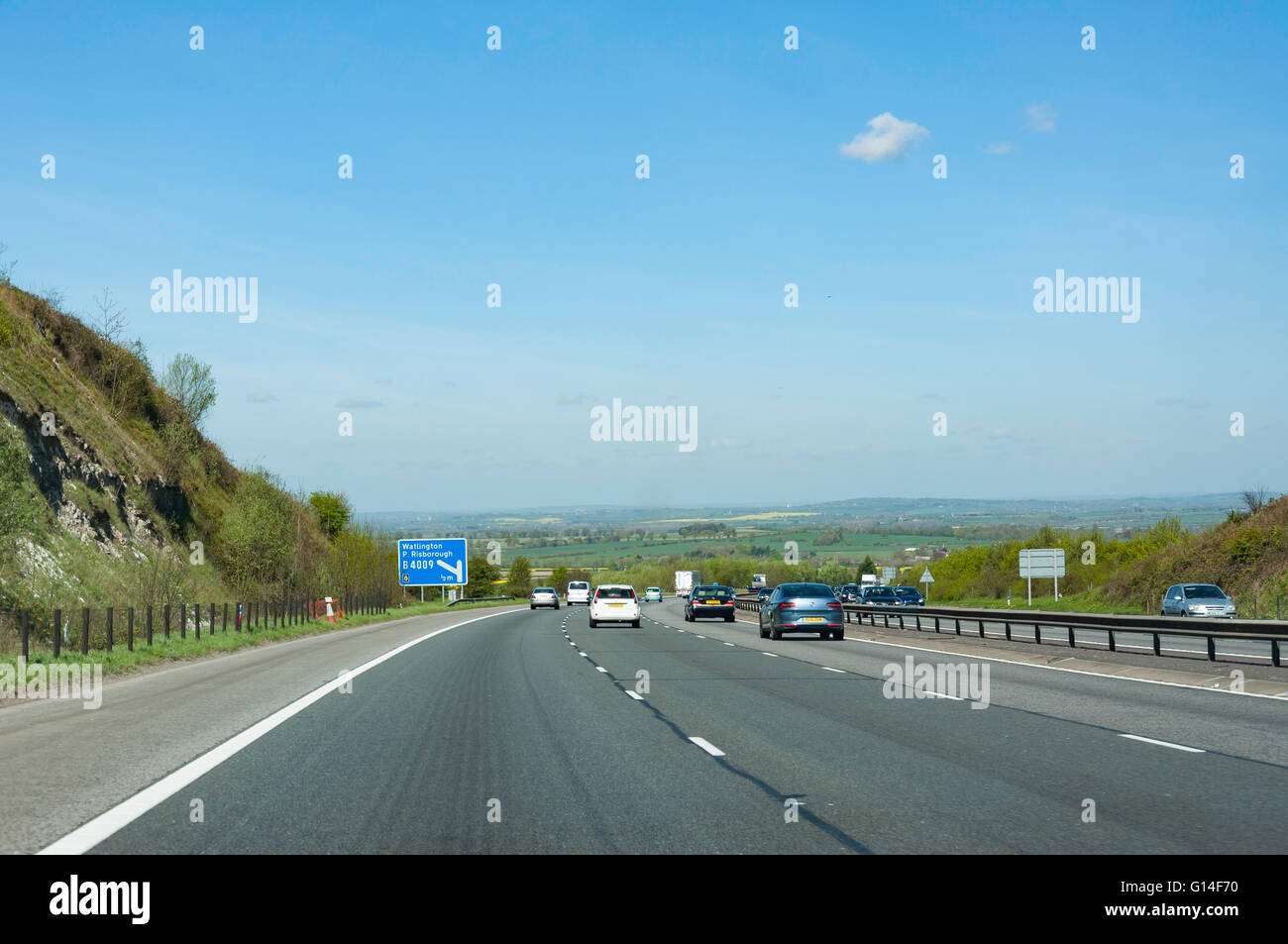 M40 Autobahn an Kreuzung 6, Oxfordshire, England, Vereinigtes Königreich Stockfoto