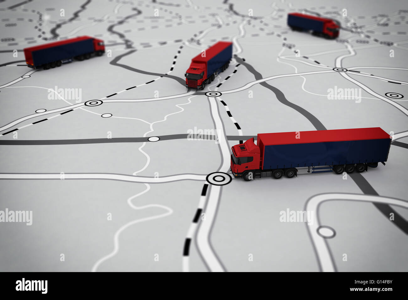 3D-Rendering Transport Reiseroute Stockfoto
