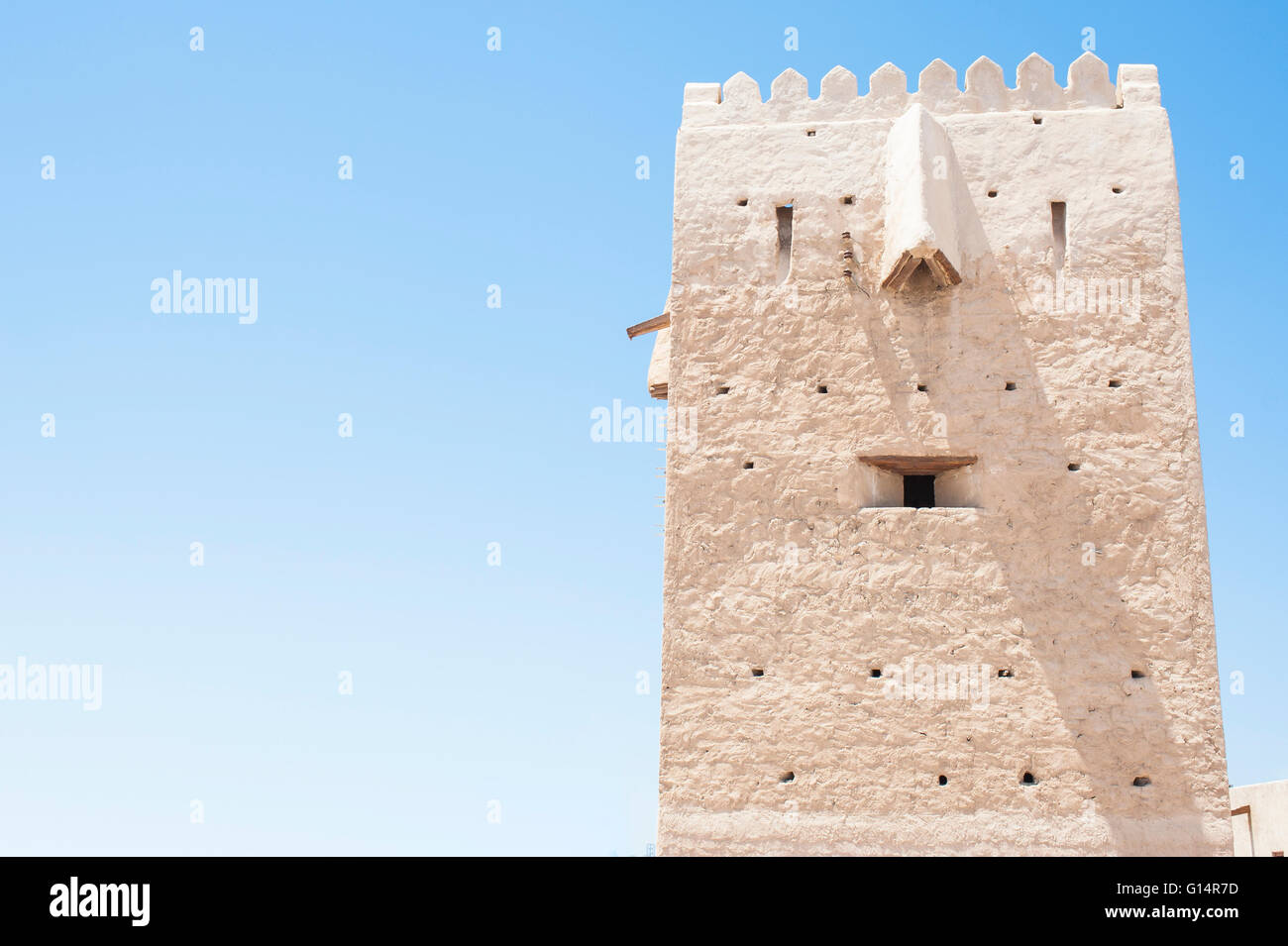 Al Shandagah Watch Tower in Dubai Al Shindagha Heritage Village. Stockfoto