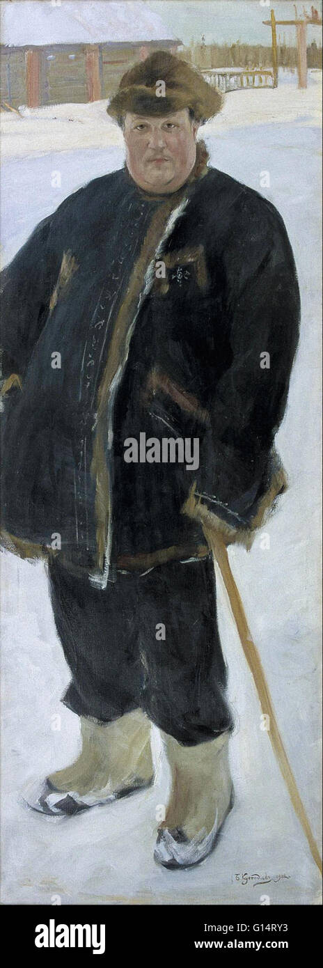 Boris Mikhailovich Kustodiev Portrait des Grundbesitzers A P
