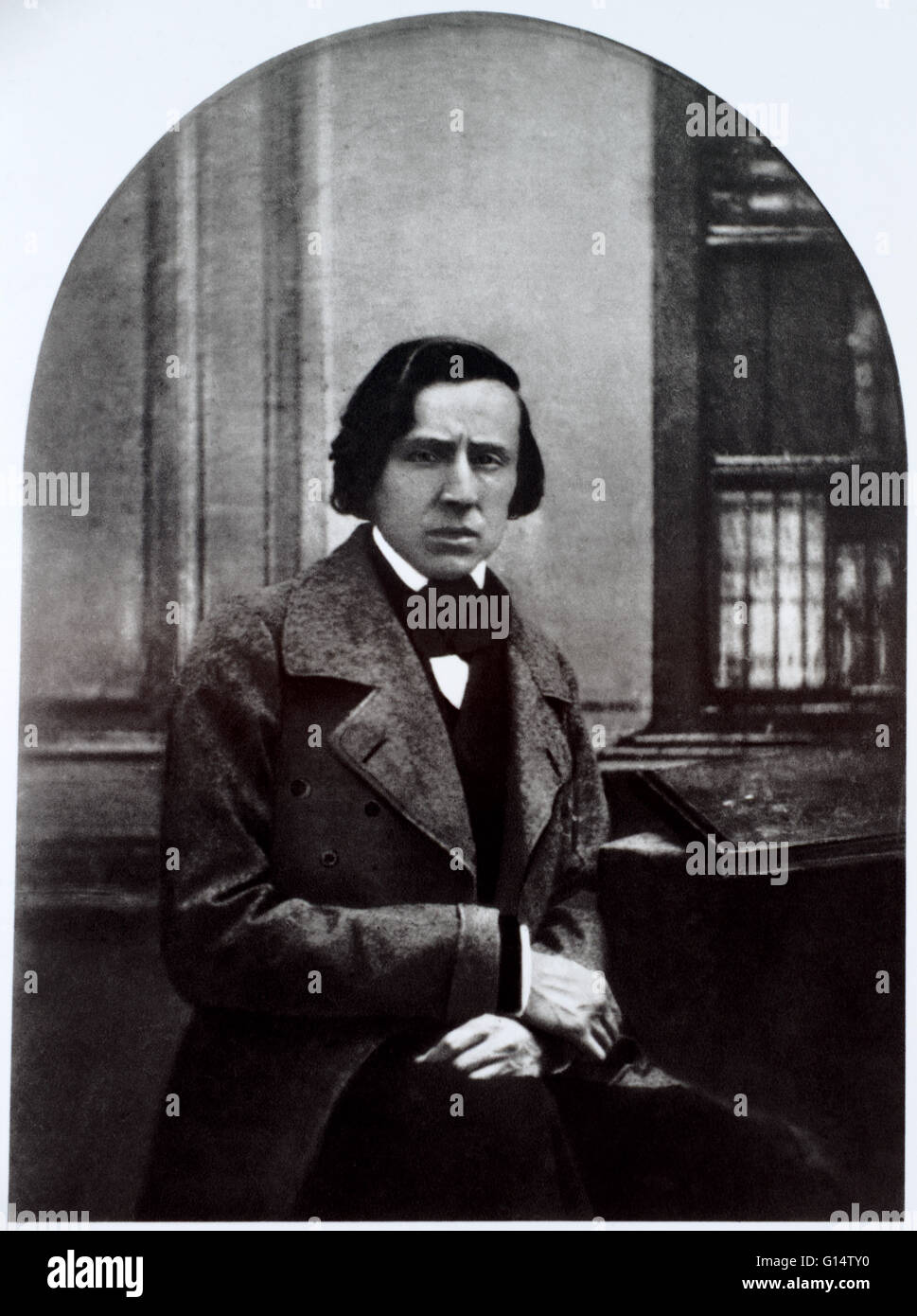 Nur bekannt Foto von Chopin, aufgenommen im Jahr seines Todes (an Tuberkulose) im Jahre 1849. Übernommen aus einer privaten Sammlung. Frédéric François Chopin (1. März 1810 - 17. Oktober 1849) war ein polnischer Komponist und Klaviervirtuose. Er gilt als o Stockfoto