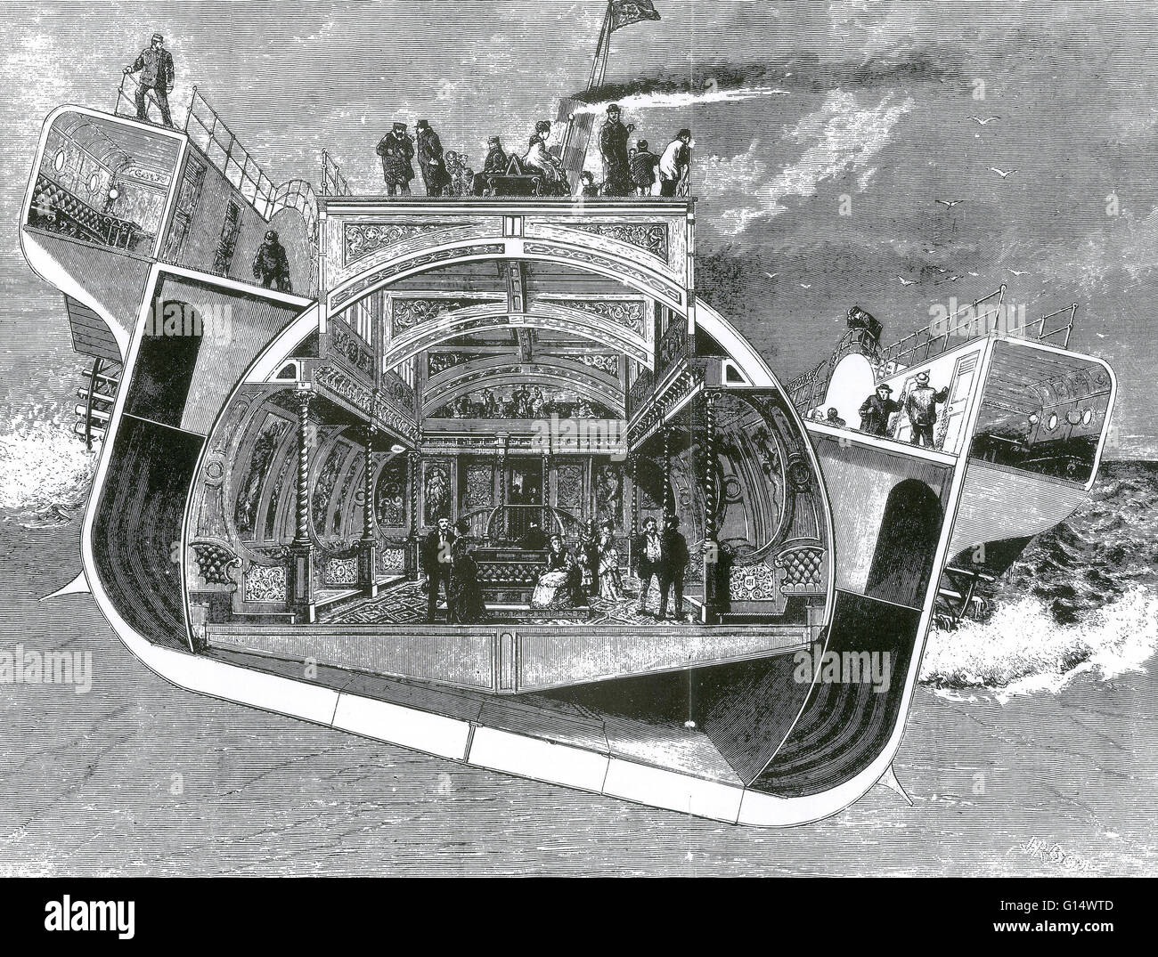 Die SS Bessemer (auch genannt die Bessemer-Saloon) war eine experimentelle viktorianischen Cross-Channel-Paddel Passagierdampfer mit einer schwingenden Kabine, ein Konzept entwickelt, durch den Ingenieur und Erfinder Henry Bessemer, Seekrankheit zu bekämpfen soll. Bessemer, eine schwere Stockfoto