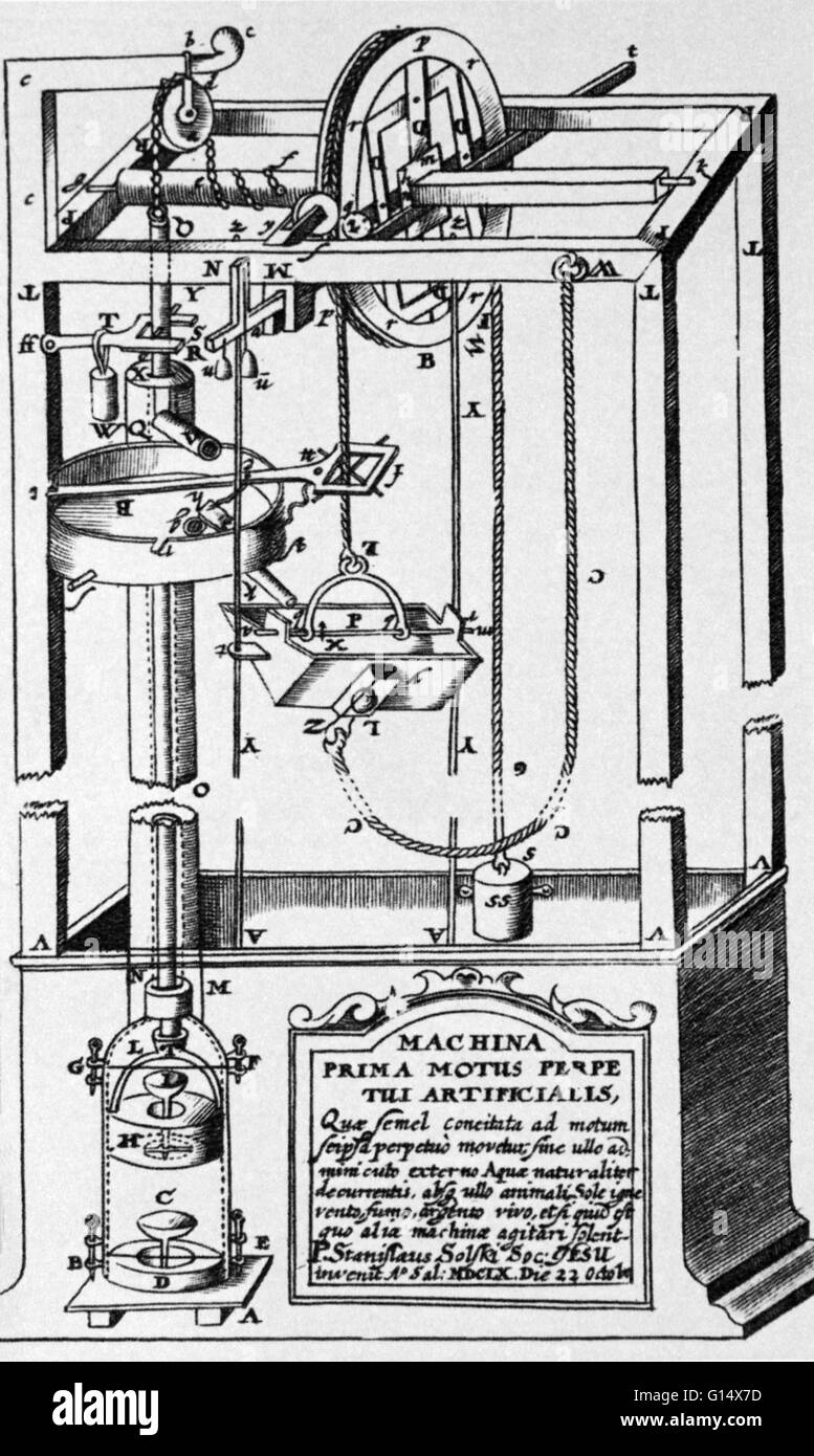 Perpetuum Mobile, hält ein Perpetuum Mobile, das beweglichen bis schließlich der natürliche Verschleiß seiner Komponenten weiterhin seinen Betrieb. Stockfoto